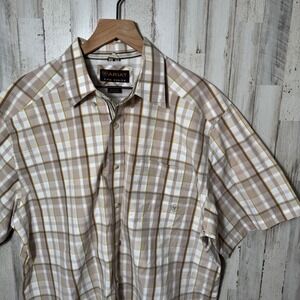 Ariat Pro Series Plaid Button Up Short Sleeve Shirt Western Mens Size XL